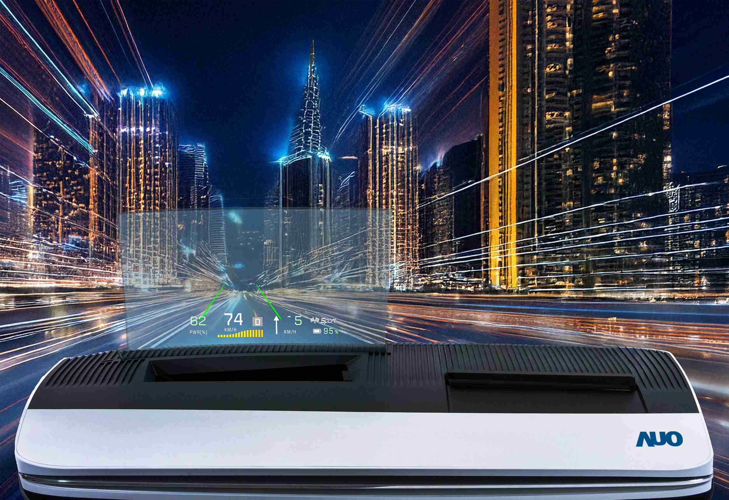 PA直营推出13吋Micro LED抬头显示器，，，提供高入眼亮度、、、高色彩饱和度的显示质量，，，在阳光下或黑暗中都清晰可见，，，并利用Micro LED模块体积小的优势，，，，解决车用空间有限的痛点